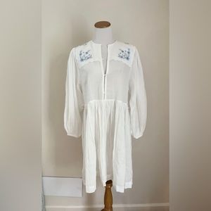 Innika Choo Woman’s Tissue Box White Embroidered Long Sleeve Dress - Size 2